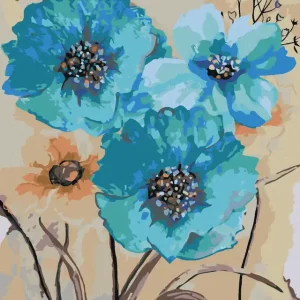 Diamond painting - ABSTRAKTION DER BLAUEN BLUMEN III Preiswert