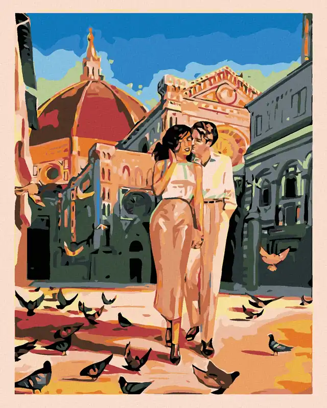 Diamond painting – VERLIEBTES PAAR MIT TAUBEN Heißes Angebot