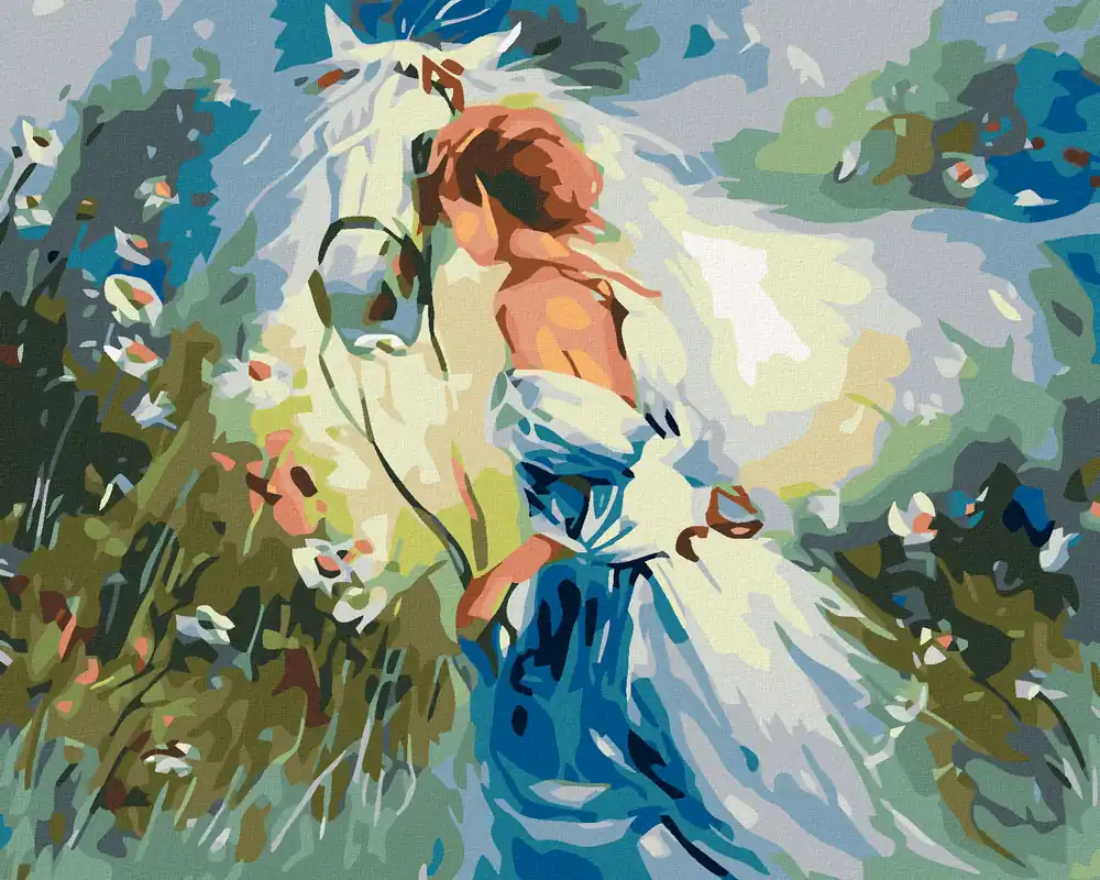 Preis Gesenkt Diamond painting – MÄDCHEN MIT EINEM SCHIMMEL