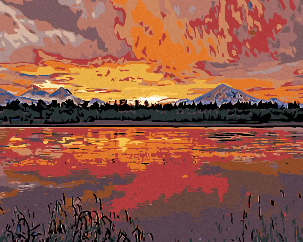 Diamond painting – WUNDERSCHÖNER SONNENUNTERGANG Kostenfreie Lieferung