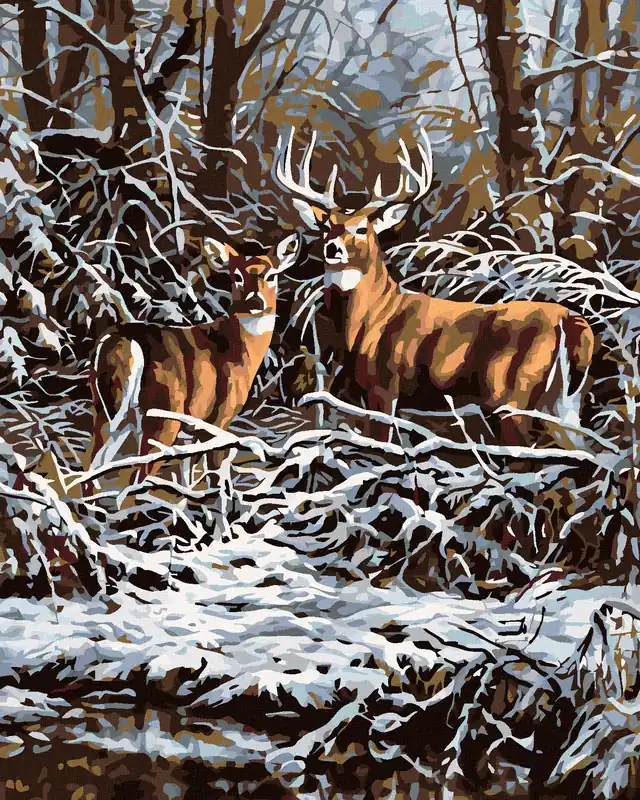 Rabatt Diamond painting – HIRSCH UND HINDIN IM GEBÜSCH