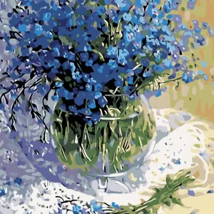 Diamond painting - STRAUß VON BLAUEN BLUMEN II Beliebt