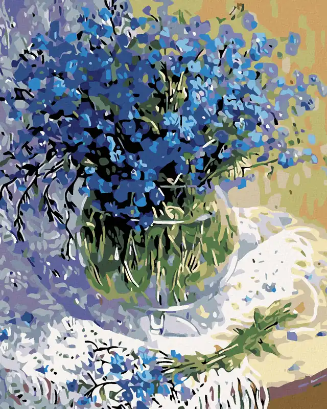 Diamond painting – STRAUß VON BLAUEN BLUMEN II Beliebt