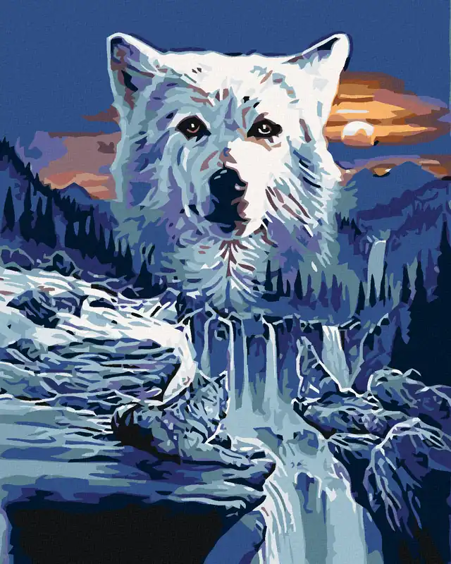 Diamond painting – WOLF UND WASSERFÄLLE Neuheit