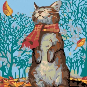 Versand Am Gleichen Tag Diamond painting - KATZE UND HERBSTWETTER