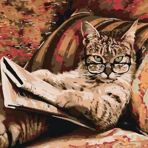 Schneller Versand Diamond painting - KATZE MIT BRILLE