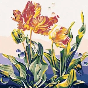 Aktuell Diamond painting - BLÜHENDE BLUMEN UND BLASEN