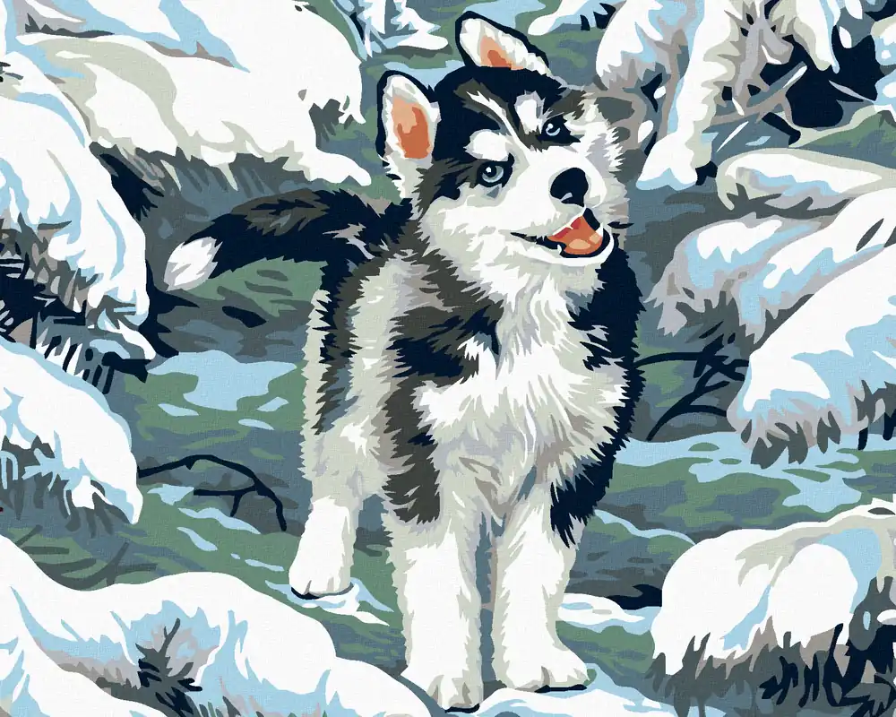 Diamond painting – KLEINER HUSKY Direkt Vom Hersteller