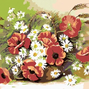 Preisreduziert Diamond painting - SCHLAFMOHN UND MARGERITEN