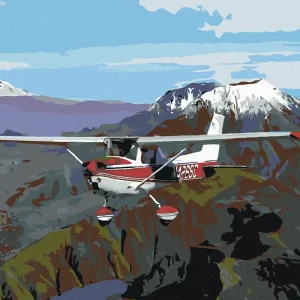 Diamond painting - FLUGZEUG ÜBER DEM VULKAN Preisknaller