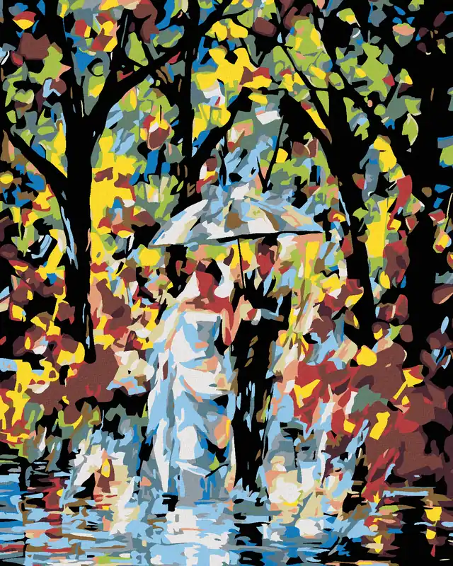 Diamond painting – BRAUT MIT BRÄUTIGAM IM REGEN Markenware