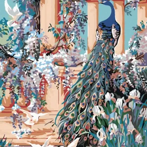 Geprüft Diamond painting - PFAU IM BLUMENGARTEN