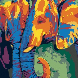 Diamond painting - FARBIGES ELEFANTEN-PAAR Bestseller