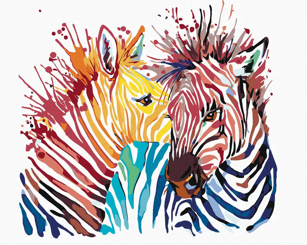Top-Qualität Diamond painting – FARBIGE ZEBRAS