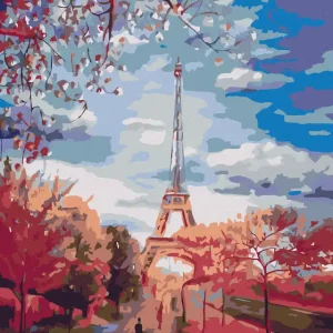 Original Diamond painting - BAUMALLEE ZUM EIFFELTURM
