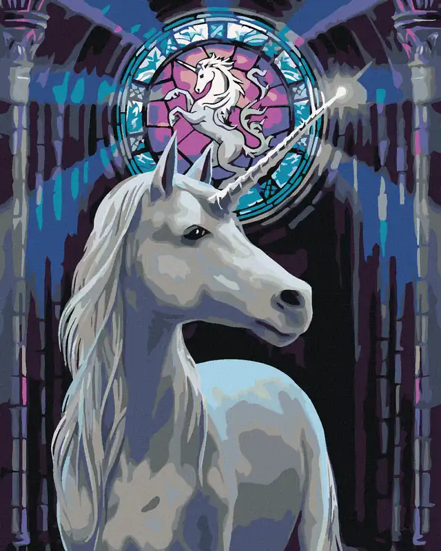 Weltweiter Versand Diamond painting – WEIßES EINHORN