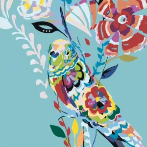 Diamond painting - VÖGLEIN UND GEMALTE BLUMEN Jetzt Kaufen