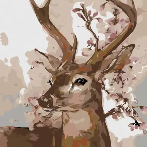 Neuheit Diamond painting - HIRSCH IM FRÜHLING