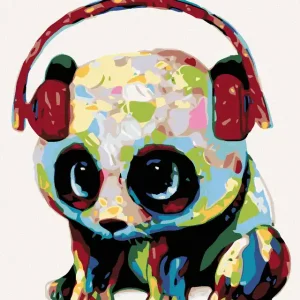 Diamond painting - PANDABÄR MIT KOPFHÖRERN Neue Ware