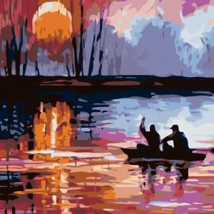 Diamond painting - SONNENUNTERGANG AM SEE Markenware