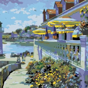 Diamond painting - TERRASSE UND KLEINER LEUCHTTURM Rabatt