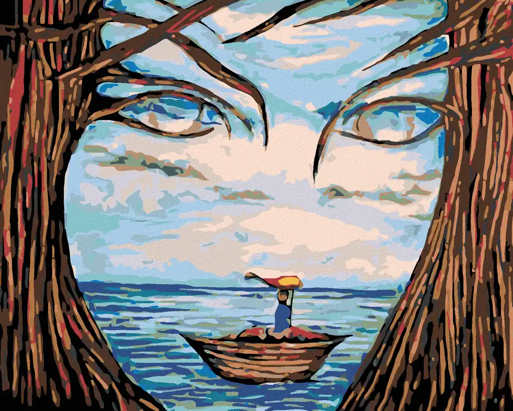 Diamond painting – GESICHT IN BÄUMEN Exklusiv