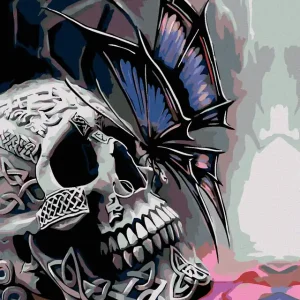 Diamond painting - TOTENKOPF UND SCHMETTERLING Sonderaktion