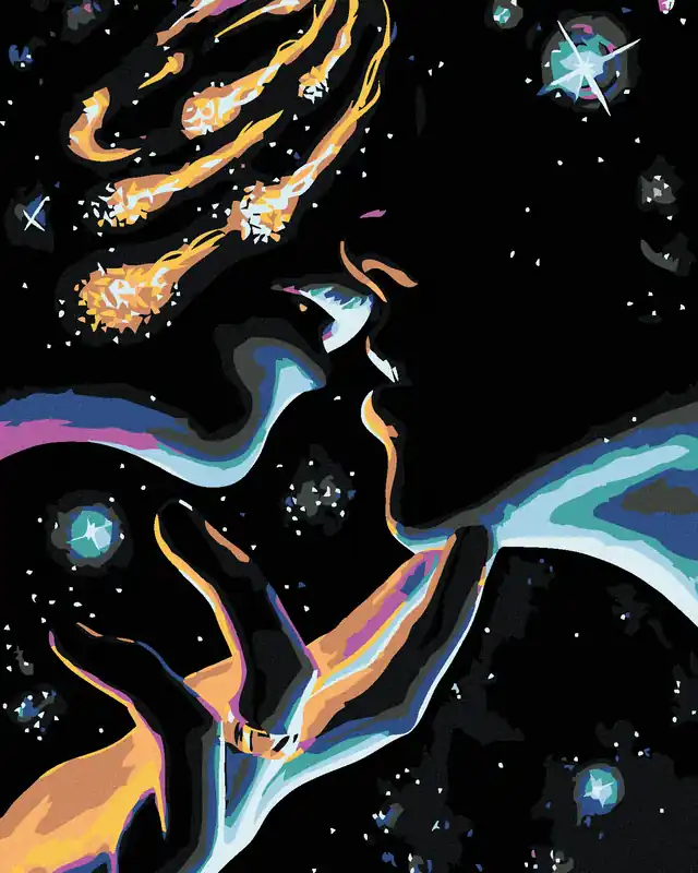 Top-Qualität Diamond painting – KOSMISCHER KUSS