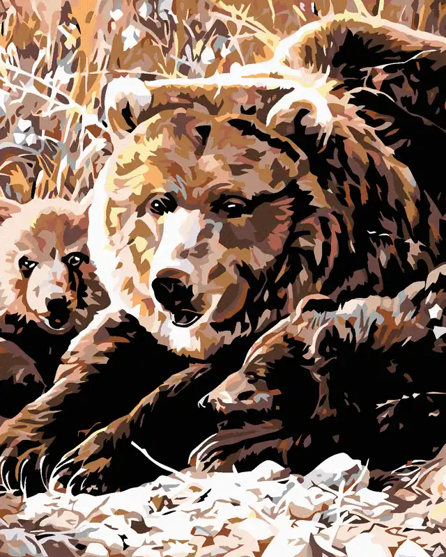 Online Kaufen Diamond painting – BÄRIN MIT JUNGEN