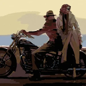 Premium Diamond painting - LIEBHABER AUF DEM MOTORRAD