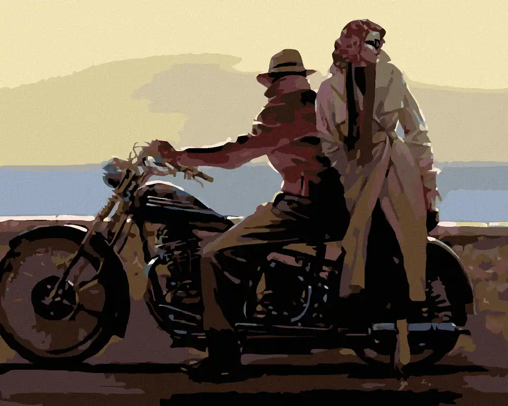 Premium Diamond painting – LIEBHABER AUF DEM MOTORRAD