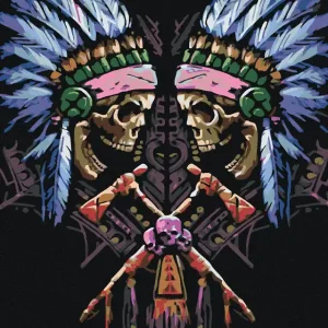 Nur Für Kurze Zeit Diamond painting - ZWEI HÄUPTLINGSTOTENKÖPFE