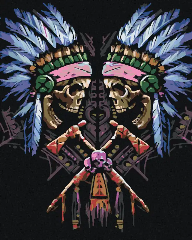 Nur Für Kurze Zeit Diamond painting – ZWEI HÄUPTLINGSTOTENKÖPFE