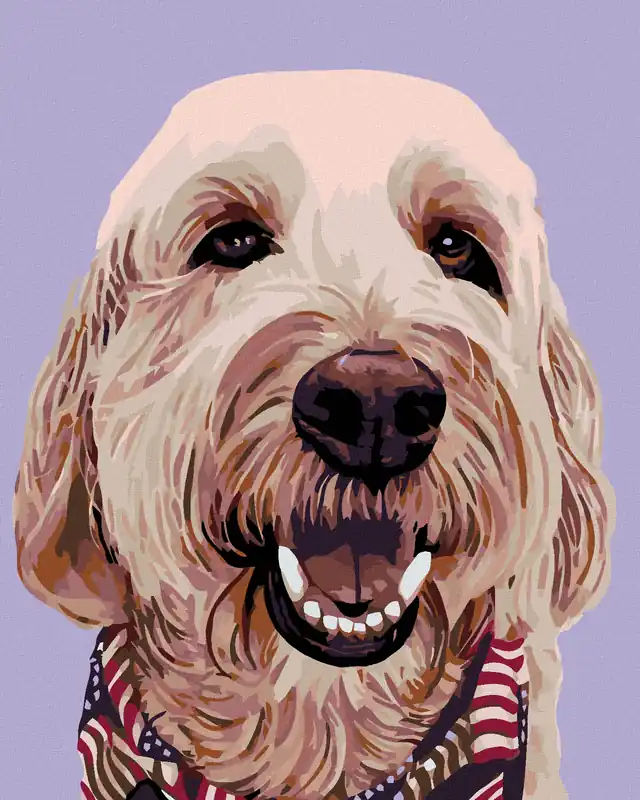 Ausverkauf Diamond painting – HUND MIT HALSTUCH