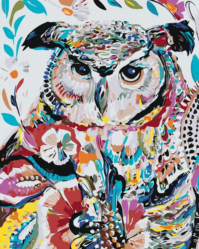 Diamond painting – BLUMIGE EULE Zertifiziert