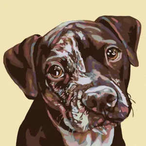Diamond painting - GEFLECKTER HUNDEWELPE Solange Der Vorrat Reicht