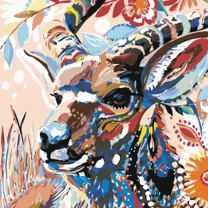Diamond painting - BLUMIGE ANTILOPE Versand Am Gleichen Tag
