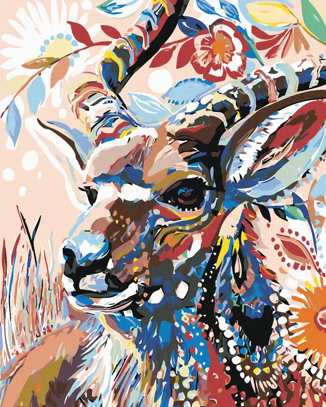 Diamond painting – BLUMIGE ANTILOPE Versand Am Gleichen Tag