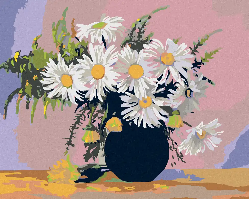Diamond painting – MARGERITEN IN SCHWARZER VASE Günstig