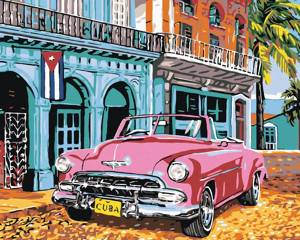 Versand Am Gleichen Tag Diamond painting – AMERIKANISCHER OLDTIMER AUF KUBA