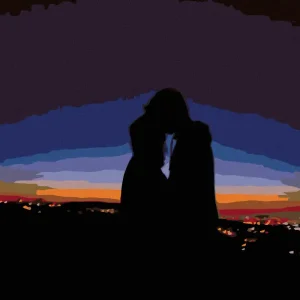 Wochenendangebot Diamond painting - LIEBHABER NACHTS ÜBER DER STADT