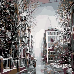 Diamond painting - SPAZIERGANG DURCH DIE STRAßE AM FRÜHEN ABEND Neue Kollektion