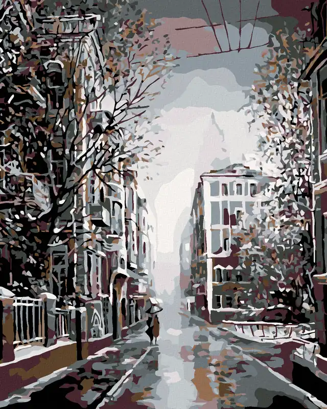 Diamond painting – SPAZIERGANG DURCH DIE STRAßE AM FRÜHEN ABEND Neue Kollektion