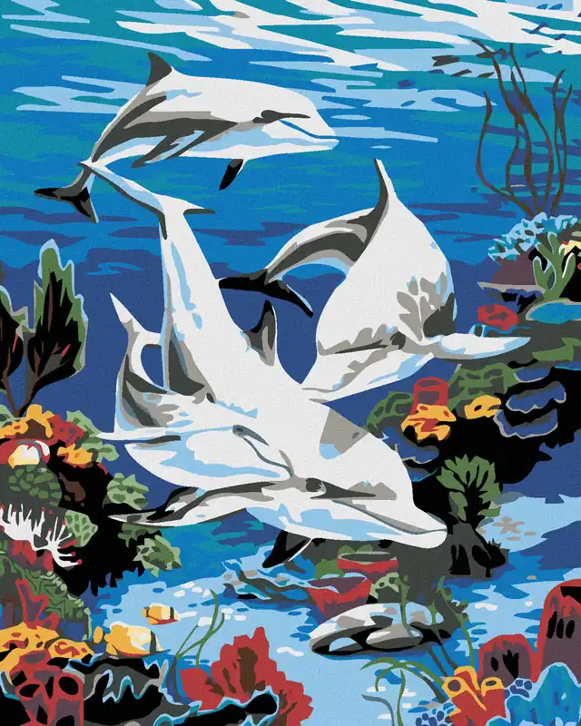 Versand Am Gleichen Tag Diamond painting – DELFINE IM MEER