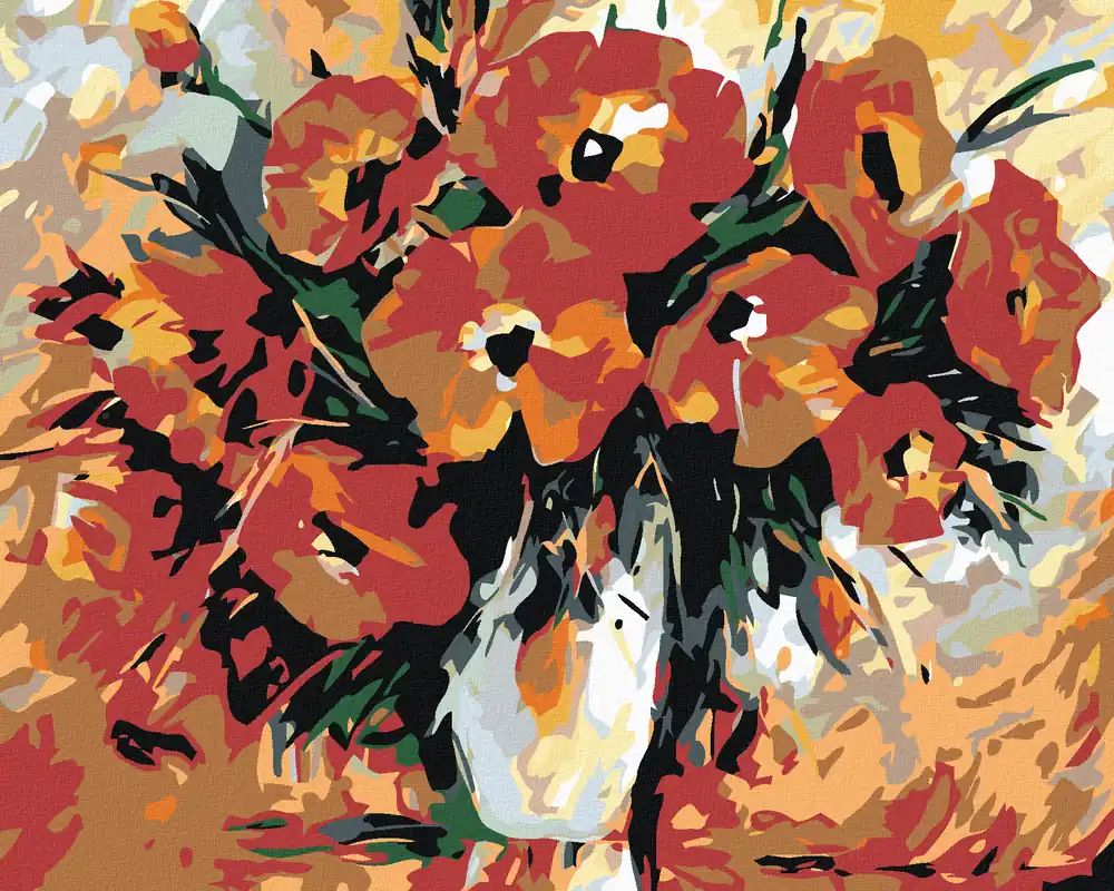 Diamond painting – SCHLAFMOHN IN WEIßER VASE Neu