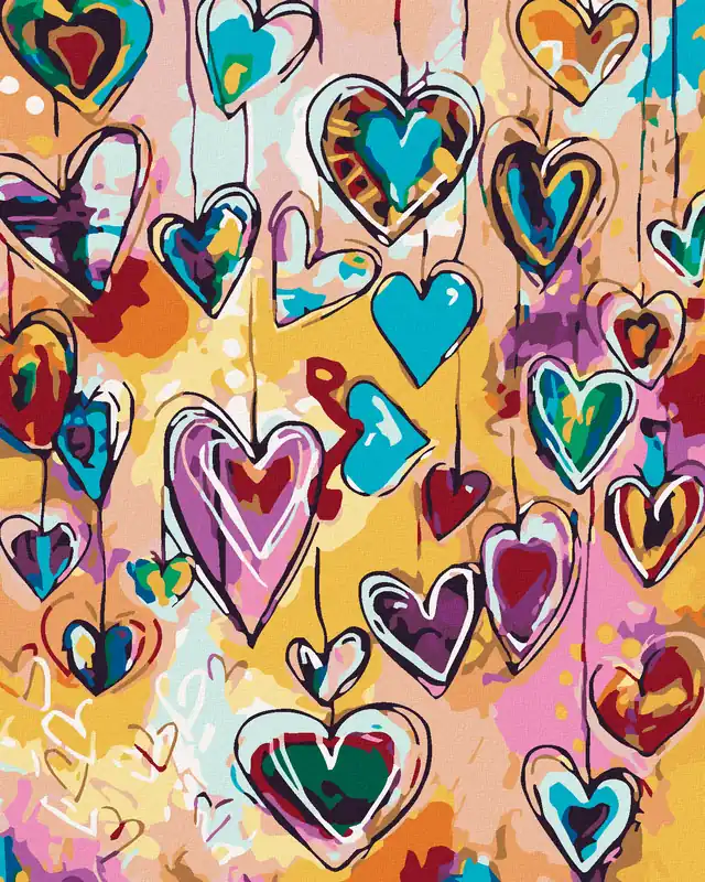 Preis Gesenkt Diamond painting – FARBIGE HERZCHEN