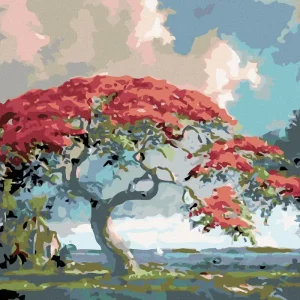 Diamond painting - ROTER BONSAI Wochenendangebot
