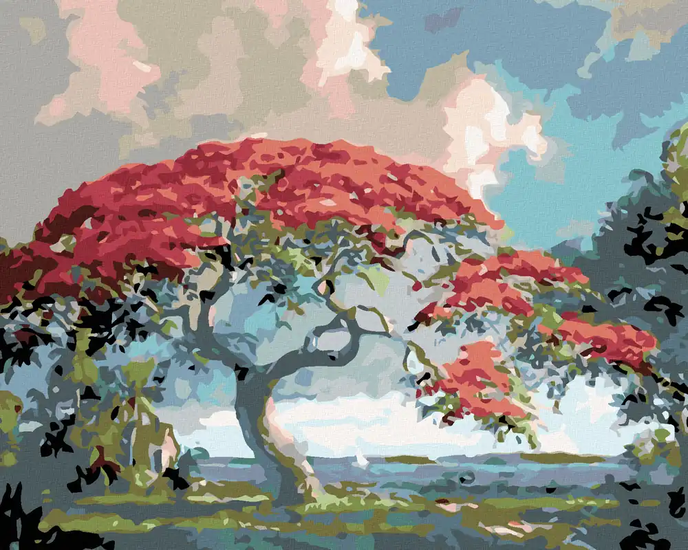 Diamond painting – ROTER BONSAI Wochenendangebot