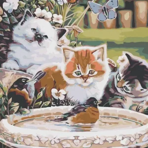 Diamond painting - KÄTZCHEN UND VÖGLEIN Sale