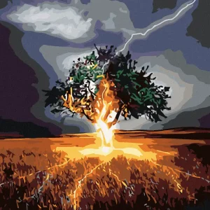 Diamond painting - WENN DER BLITZ IN EINEN BAUM EINSCHLÄGT Markenprodukt